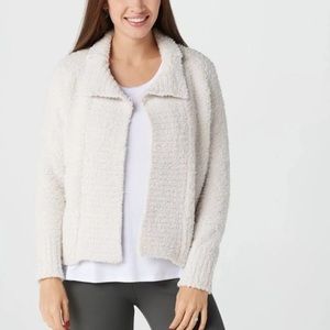 NWT Barefoot dreams cozy chic funnel neck cardigan size small in white